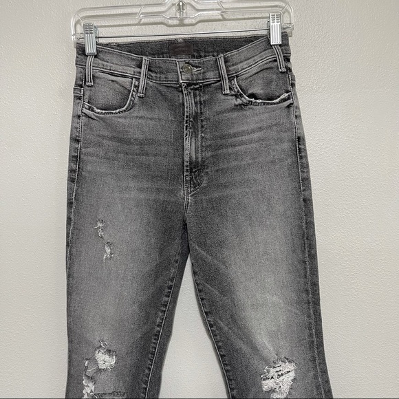 Mother Hustler Cropped Straight Leg Chewed Hem Jeans - Picture 2 of 10